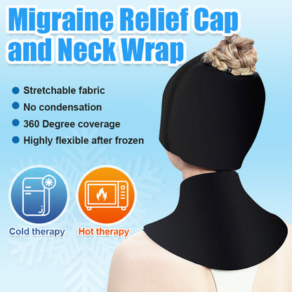 Ice Beanie Eye Mask and Neck Brace Cold Compress Set