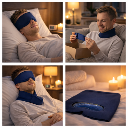 Ice Beanie Eye Mask and Neck Brace Cold Compress Set